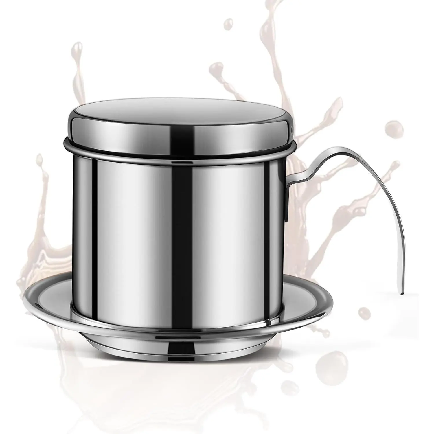 Authentic Vietnamese Coffee Dripper | Heavy-Duty 8oz Phin Filter Vietnamese Coffee Maker | Premium Stainless Steel Phin Coffee Filter for Rich Slow-Drip Brew