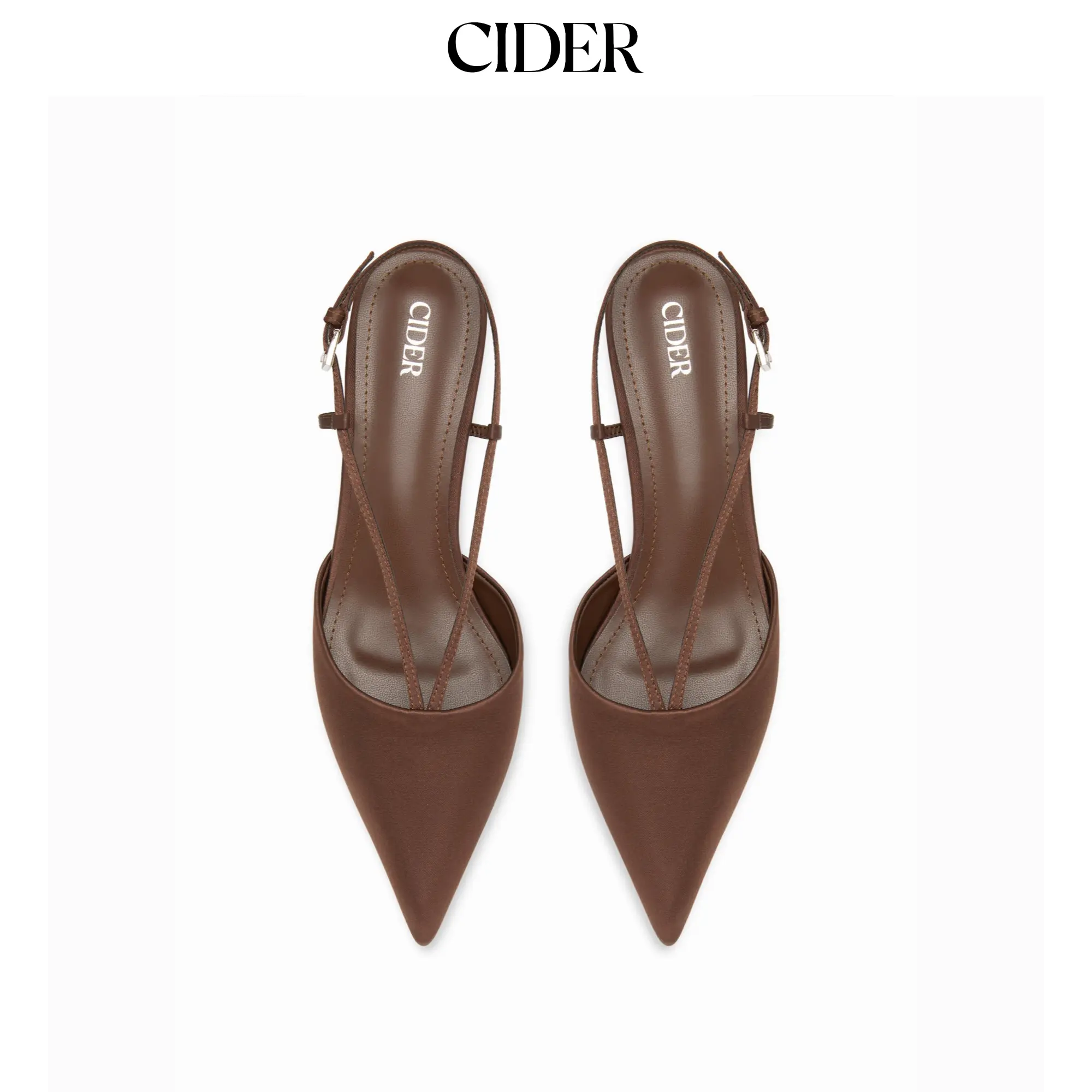 Cider POINTED TOE SLINGBACK KITTEN HEELS SohoChic