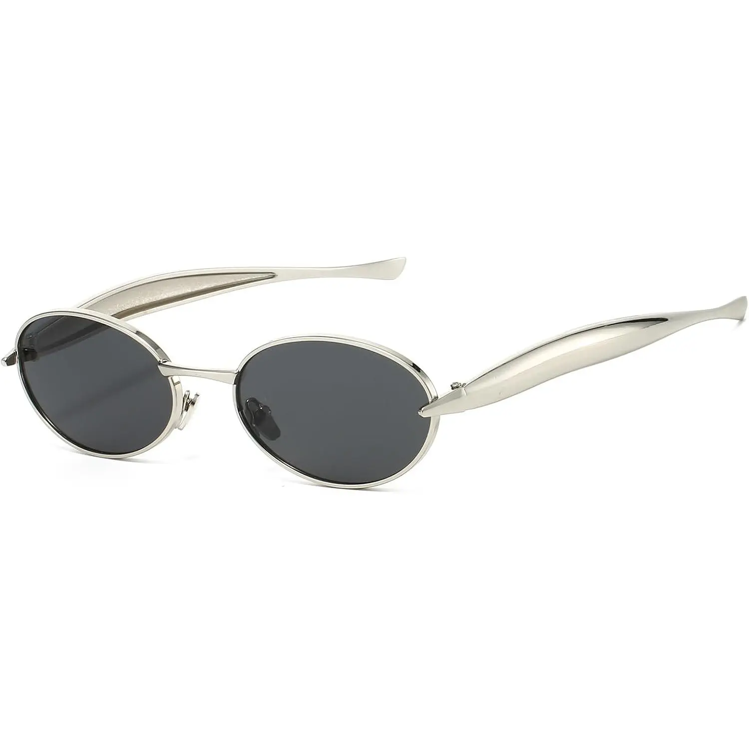 Unisex Retro Look Oval Sunglasses, Gold Metal Frame, UV400 Lens UV Protection Sports Eyewear for Outdoor Activities
