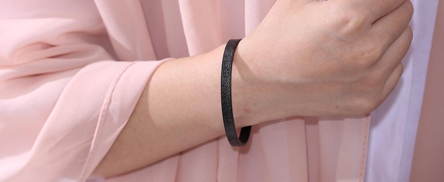 Qitian Islamic Jewelry Gifts for Women Allah Gold Bangles Bracelets Arabic Cuff Bracelet for Women Men Islam Eid Ramadan New Year Gifts