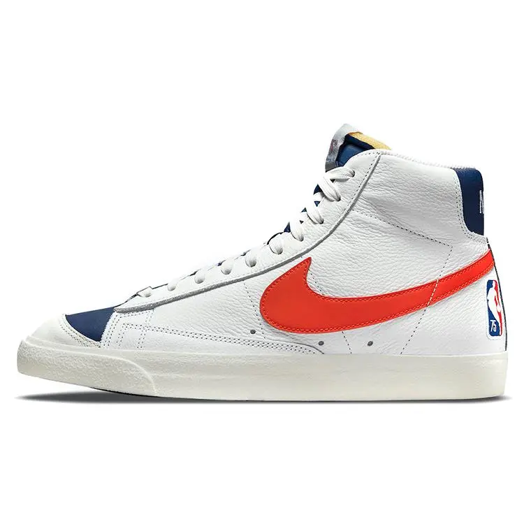 NBA x Nike Blazer Mid Men’s Sneakers – Knicks Blue, Orange, and White Colorway for NBA 75th Anniversary Verifiable, with credentials and supporting global authentication