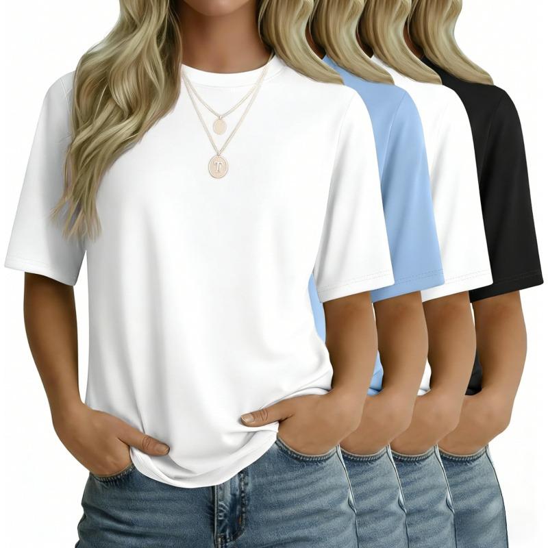 100% cotton,Women's Half Sleeve T Shirts,Short  Sleeve Basic Crew Neck Tops,Elbow Length Casual Loose Fit Summer Tees, comfortable, oversized