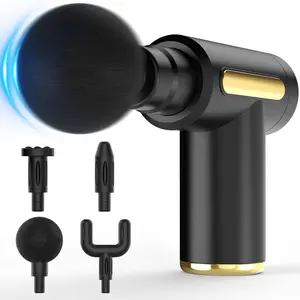 Portable Massage Gun with 4 Heads, 6 Speed Vibration, Handheld Portable Electric Massager Tool for Full Body, Ideal Gifts for Men, Women