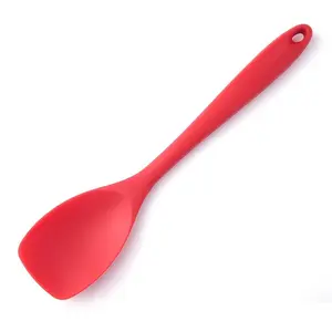 1pc Silicone Spoon Spatula, High Temp Flexible Cooking Spoons Kitchen Spoonula Scratch-Proof for Mixing Stirring Scraping Serving Non-Stick Cookware