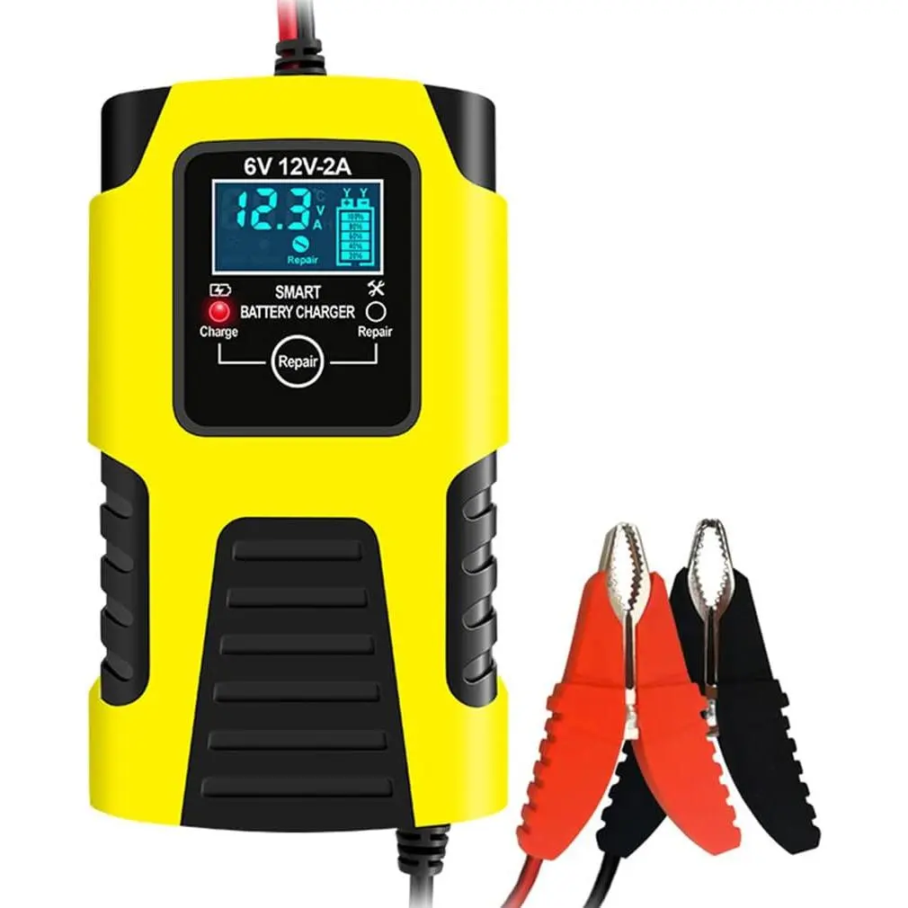 2Amp   Charger, 6V &12V   Trickle Charger Maintainer | Fully Automatic 6V/12V  Repair Charger, Auto Desulfator with LCD Screen for Automotive Boat  Lawn Mower ATV
