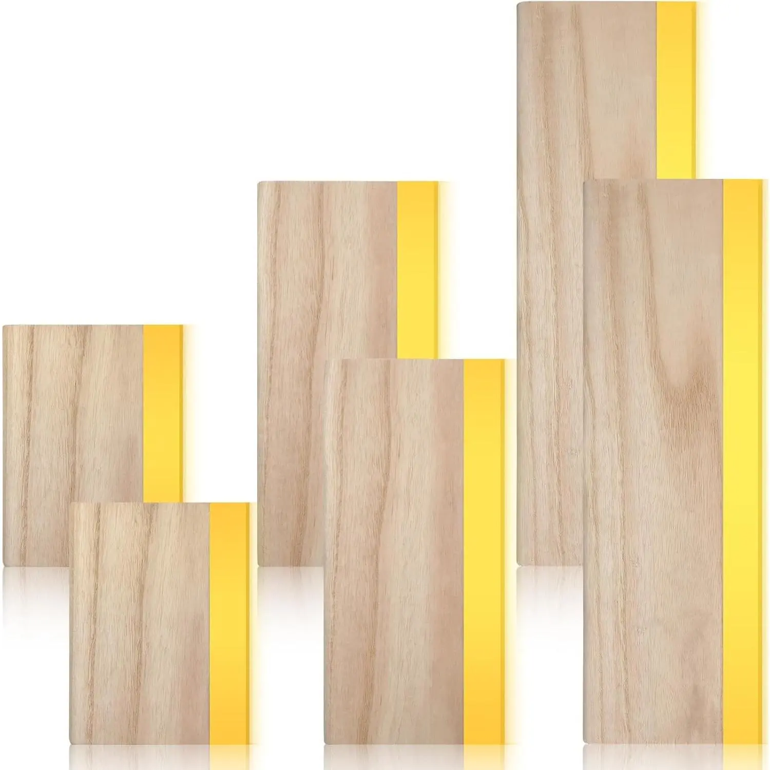 6 Pcs Rubber Screen Printing Squeegee Wooden Ink Scraper 75 Durometer Silk Stencil Screen Printing Squeegee for Printmaking Water Fabric Supplies(5.9 Inch 9.5 Inch 13.8 Inch)