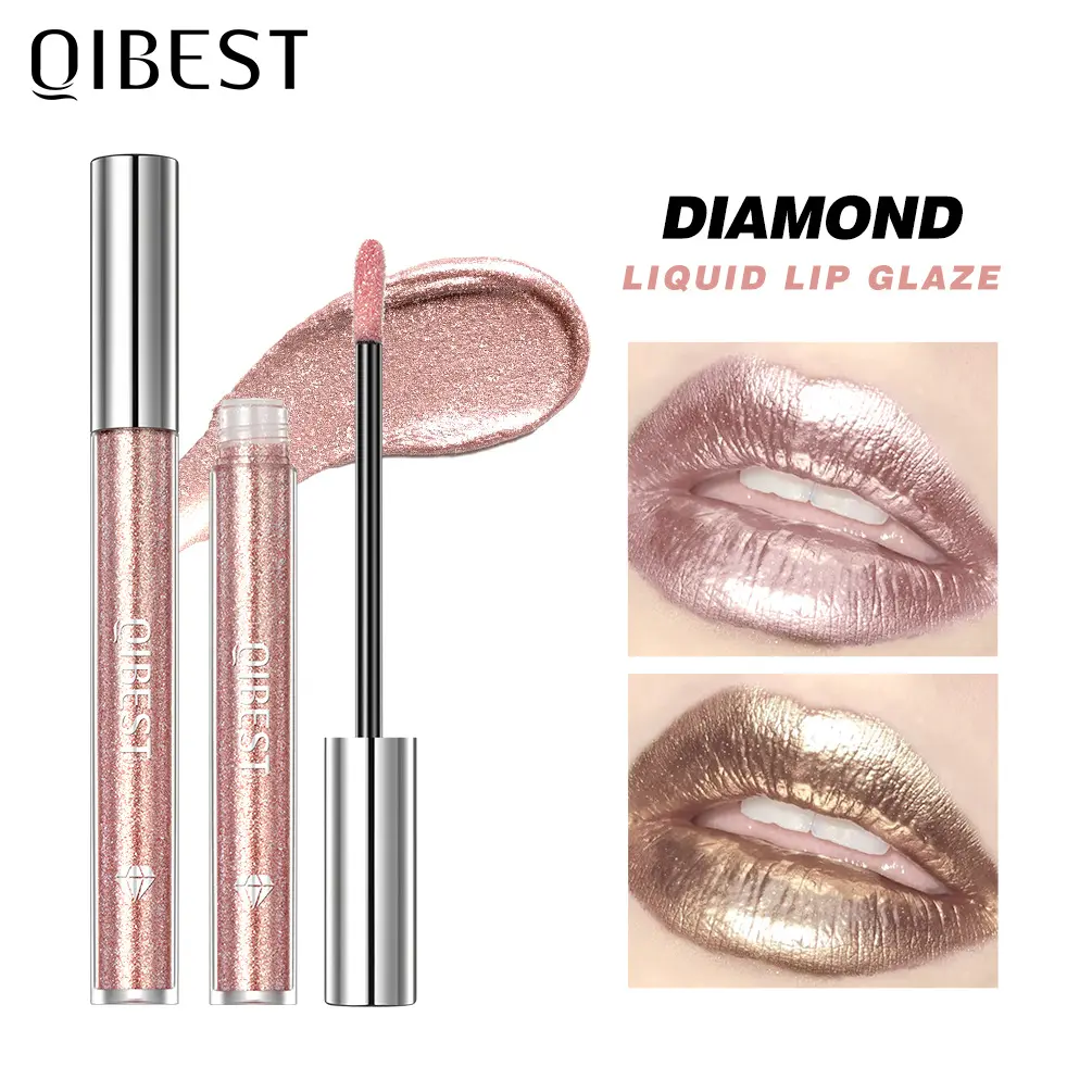 T liquid lipstick and diamond eyeshadow dual-use makeup, long-lasting, easy to apply, pearlescent shine, non-stick cup lip gloss
