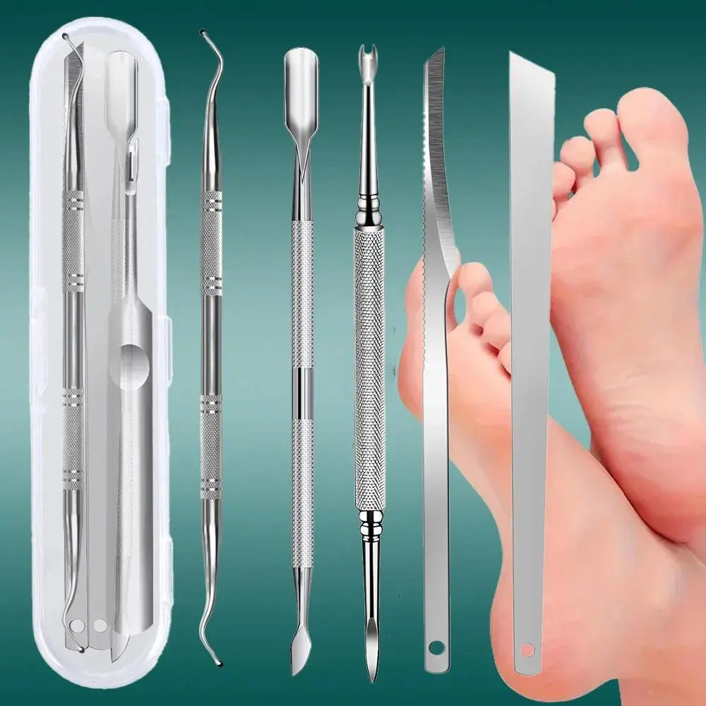 5pcs Stainless Steel Foot Care Kit,Pedicure Tools Kit,Including Foot File Callus Remover,Pumice Stone,Exfoliation Tool,Dead Skin Remover and Nail Edge Maintenance