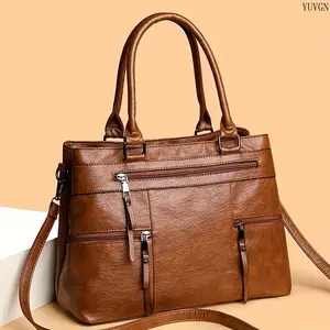 Retro Structured Crossbody Purse for Women, Multi-Compartment Daily Handbag with Zip Closure and Detachable Adjustable Strap, No