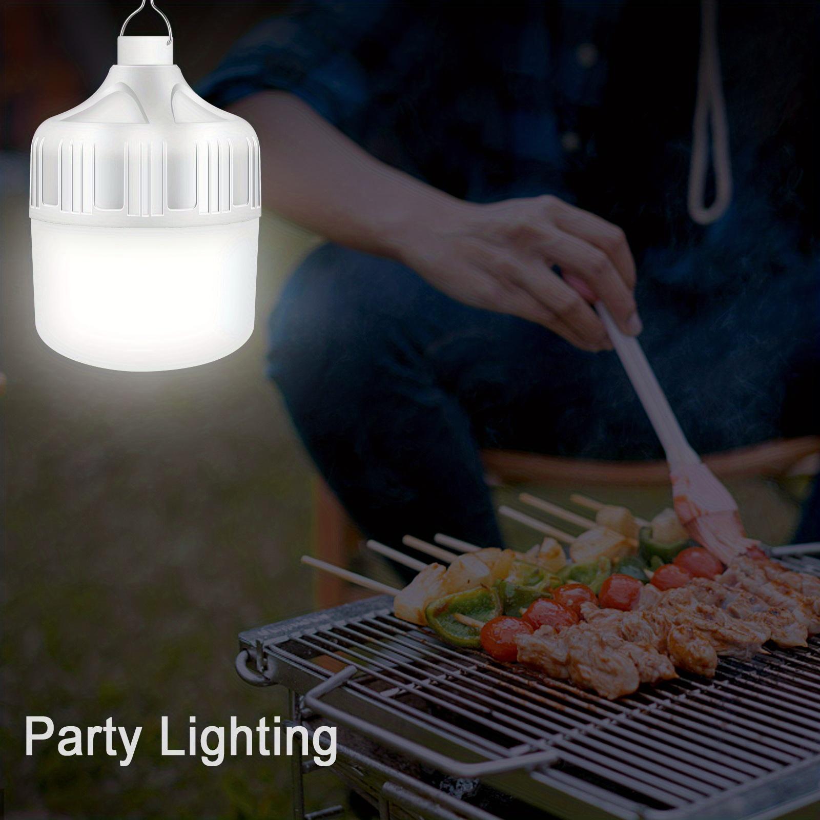 1 USB-Rechargeable LED Bulb - Portable Flashlight & Night Light with Hook, High Brightness, Low Voltage for /Camping/Emergency, USB- Light Suitable for Outdoor, Parties, Gifts