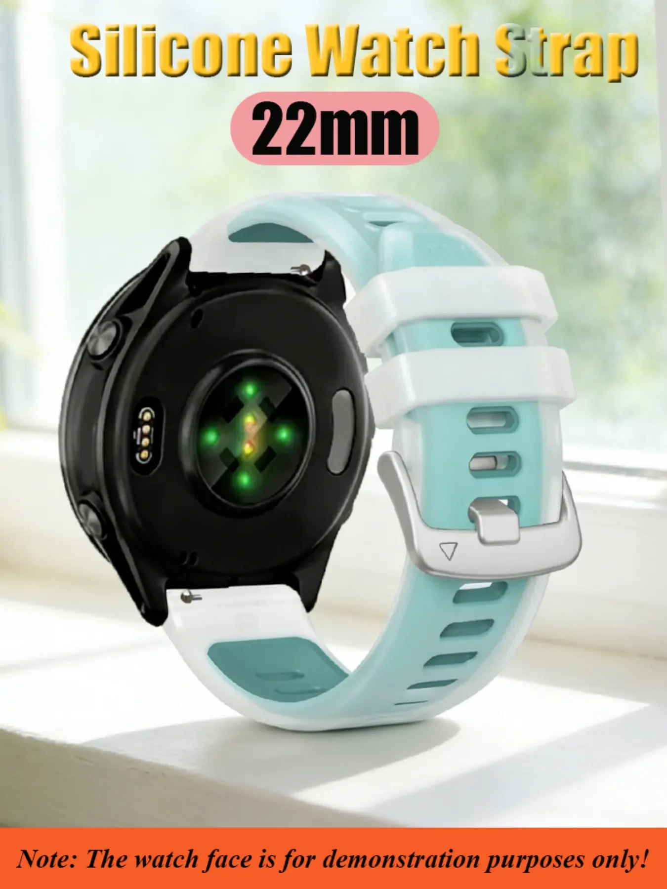 22mm Silicone Smartwatch Strap, Smart Watch Straps, Adjustable Replacement Wristband Accessories, For Garmin Watches Venu4 45mm/Vivoactive4/Forerunner 965 955 945, Ideal Gift For Both Men And Women