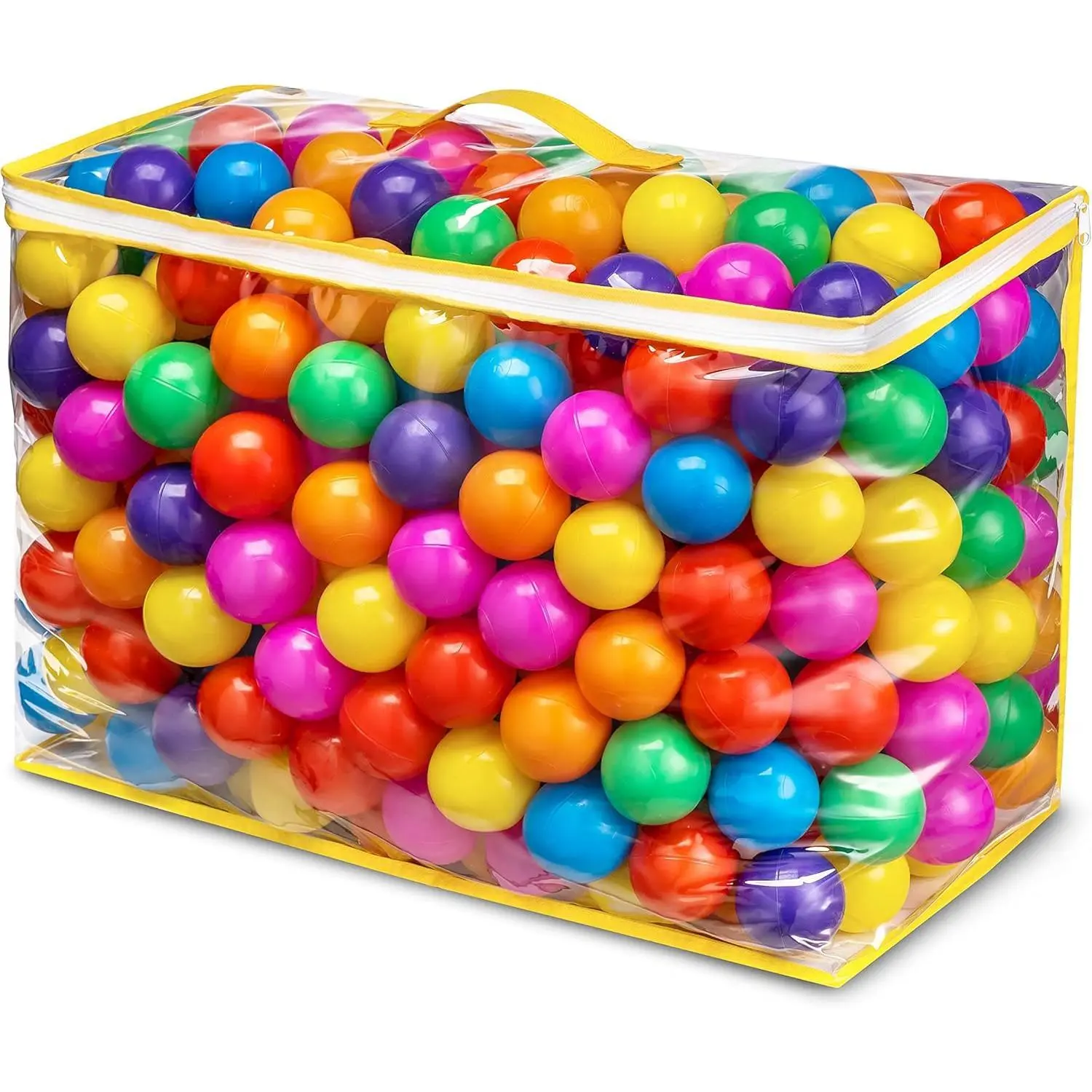 Toddler Ball Pit Balls - Phthalate-Free, BPA-Free, Crush-Proof Plastic, 7 Bright Colors, Reusable Kids' Play Toys with Storage Bag