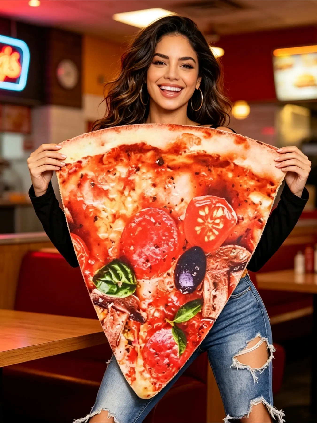 Creative Pizza Slice Jumpsuit Couple Style Funny Carnival Party Stage Show Cosplay Outfit
