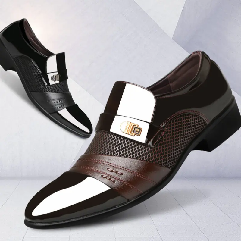 New Fashion Spring Summer Men Wedding Shoes Luxury Business Casual Slip-On Solid Men Dress Shoes Work Elegant