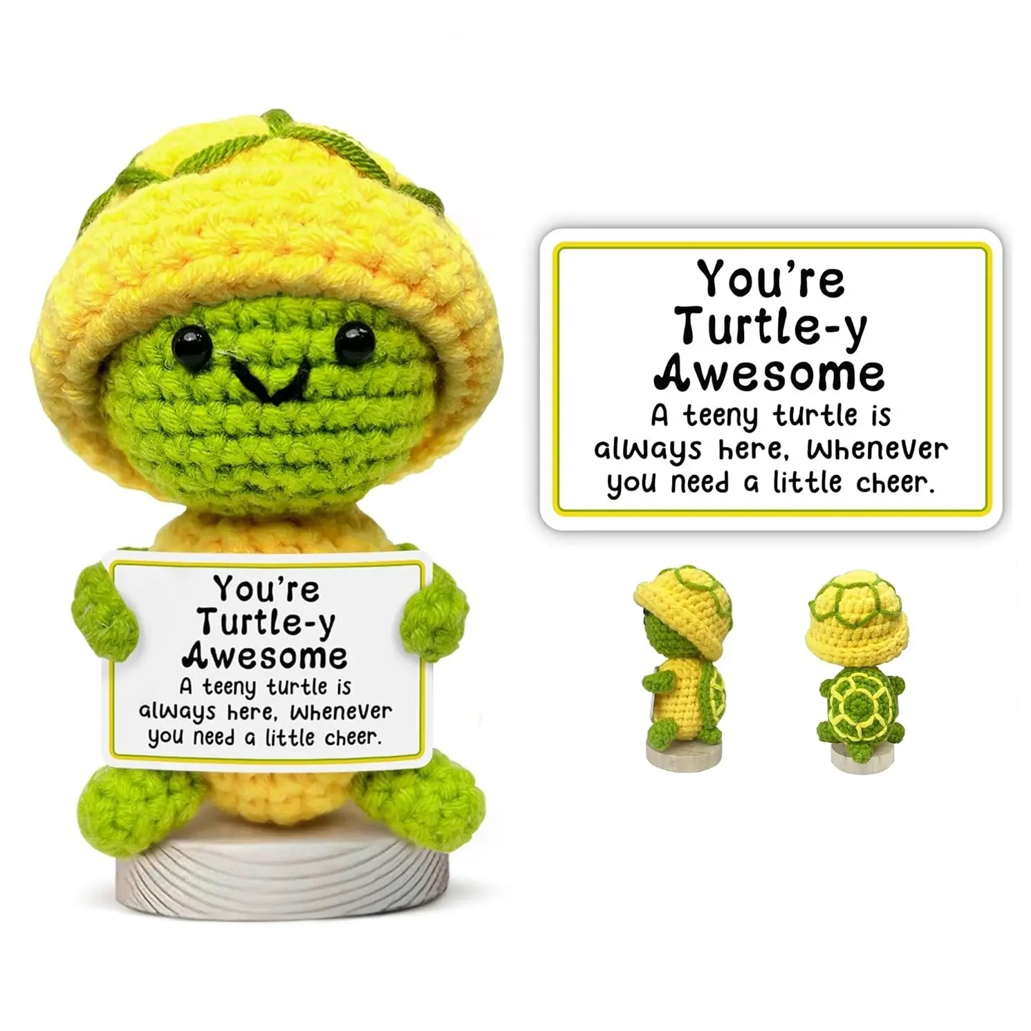 Inspirational Positive Turtle Crochet Gift for Women, Perfect for Christmas & Birthdays, Ideal Thank You Present for Friends & Teachers