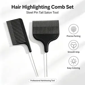 Essential Hair Salon Tools for Barbers Include Highlighting Combs, Tail Combs, Plastic Combs for Styling, And Sectioning Combs f