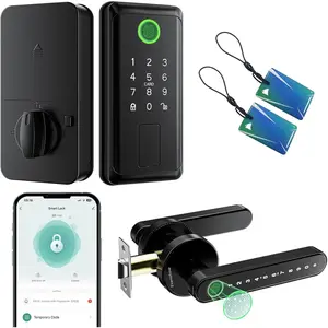Door Lock with Knob, Keyless Entry Door Locks with Handle, Fingerprint Door Knob for Front Door/Apartment,Generate Passcode Remotely