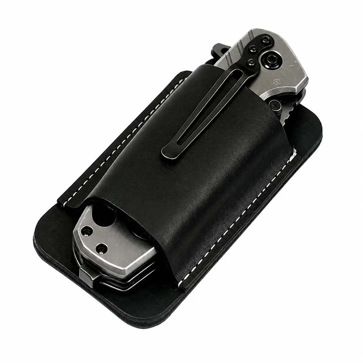 Premium Full-Grain Cowhide Folding Knife Sheath – Compact, Lightweight & Durable Leather Knife Case with Belt Loop for Everyday Carry, Outdoor Survival Gear, Tactical Tools, and EDC Accessories