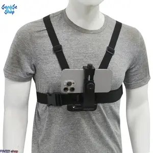 Phone Chest Mount Harness for POV Recording, Hands-Free Adjustable Chest Strap Mount for Smartphones & Action Cameras, Anti-Slip Stable Body Harness Mount for Vlogging, Cycling, Hiking, Travel & Outdoor Sports First-Person Video Shooting