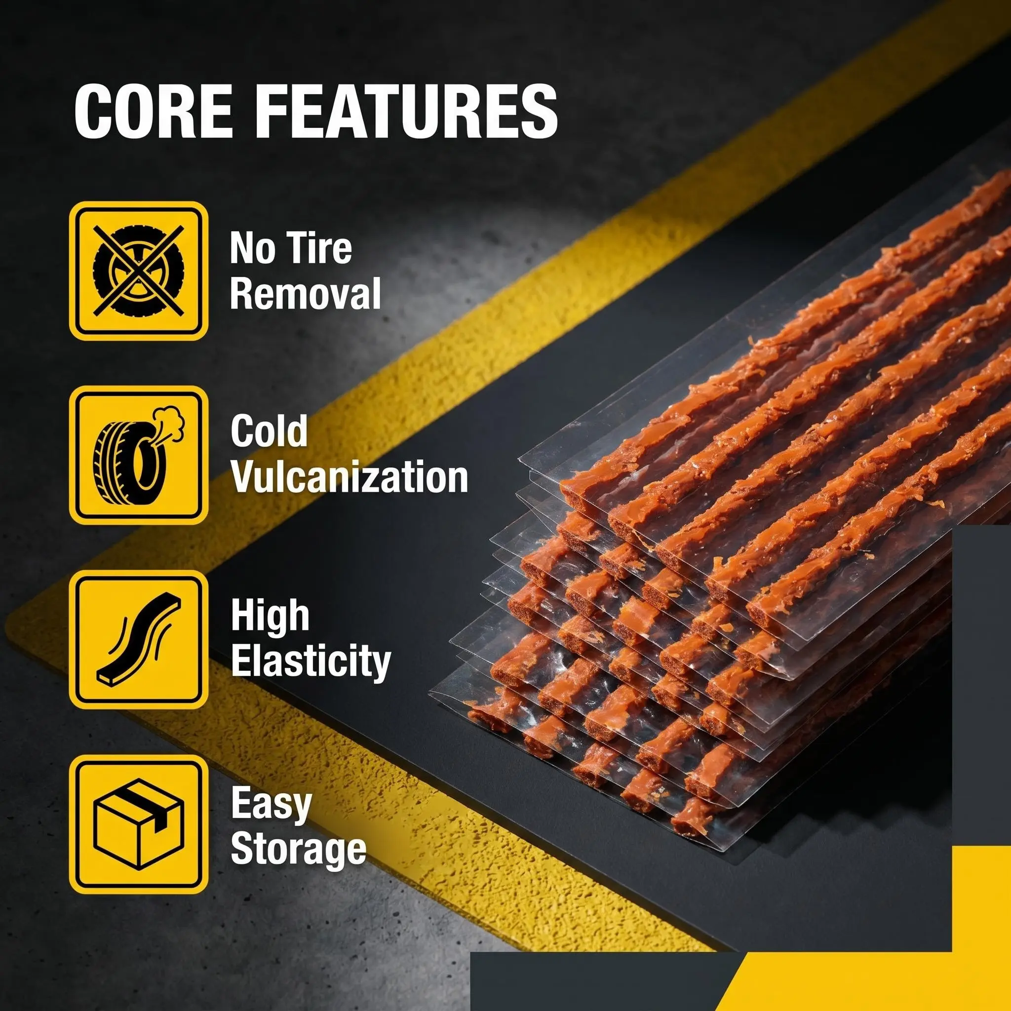 Car Tire Repair Kit, Car Tire Nail Patch Set, Motorcycle Quick Tire Patch Strips 30pcs, Essential Tire Maintenance Tools, Tire Repair Rubber Nail Kit
