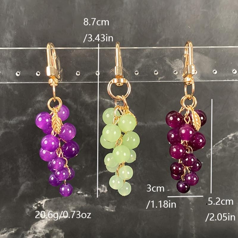 1/20Pcs resin transparent beaded grape pendant new creative student bag decoration key chain gift