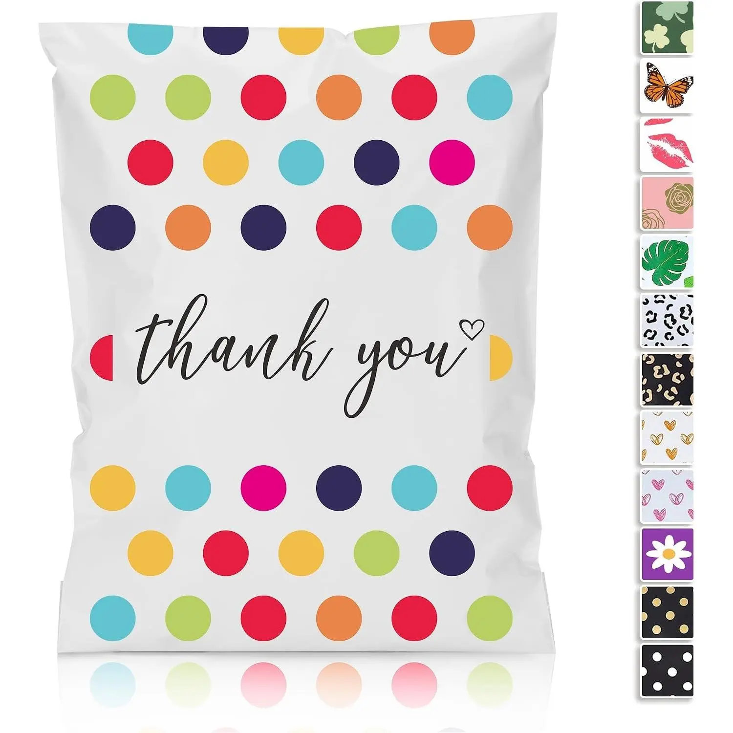 Poly Mailer 10x13 25 Pack - Shipping Bags for Clothing, Strong Thick and Self Adhesive Mailing Bags - Cute Packaging Bags for Small Business - Colorful Polka Dots