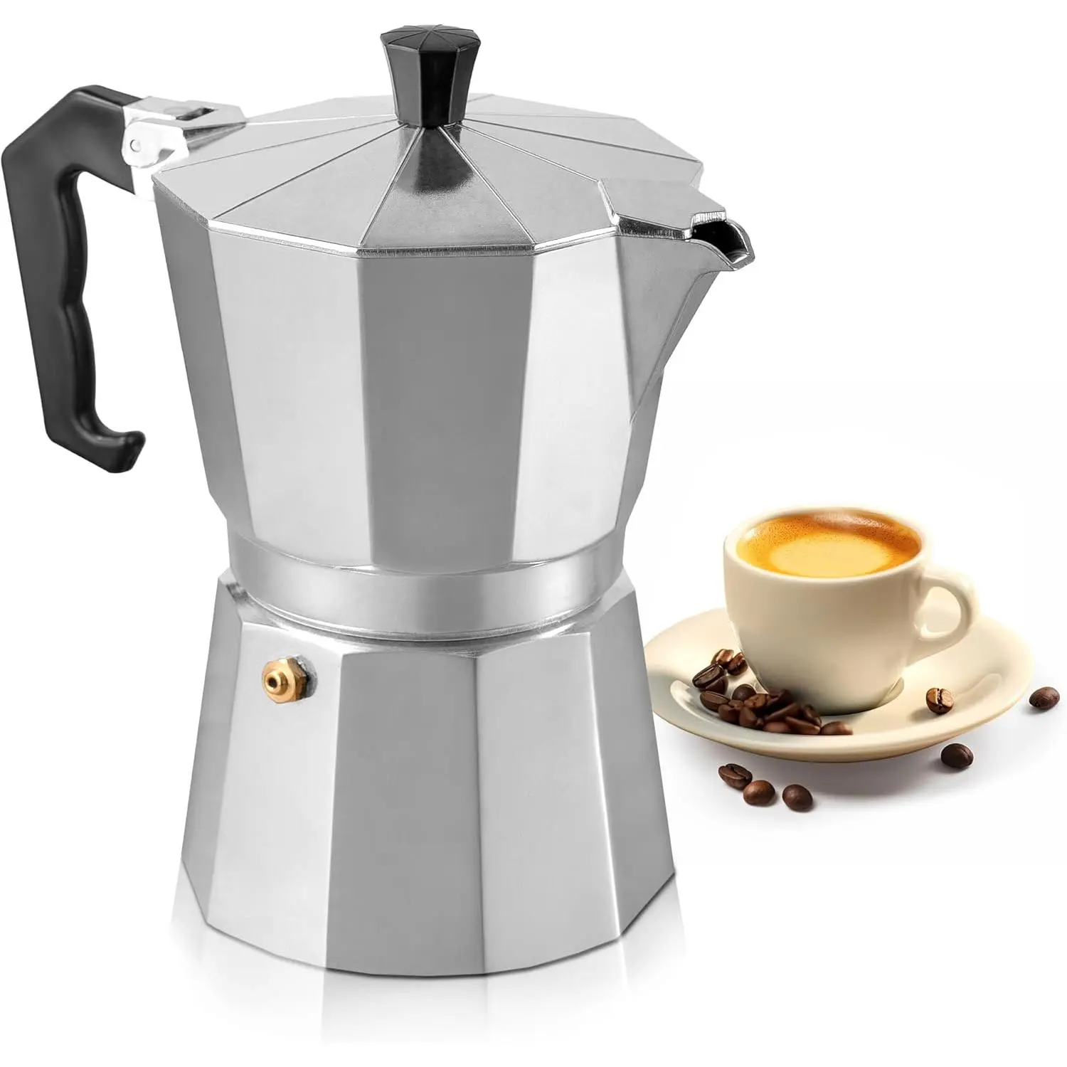 Moka Pot 3 Cup (5 oz ) – Stovetop Espresso Maker for Gas & Electric Stove,  Cuban & Italian Coffee Maker, Small Size Espresso Brewer