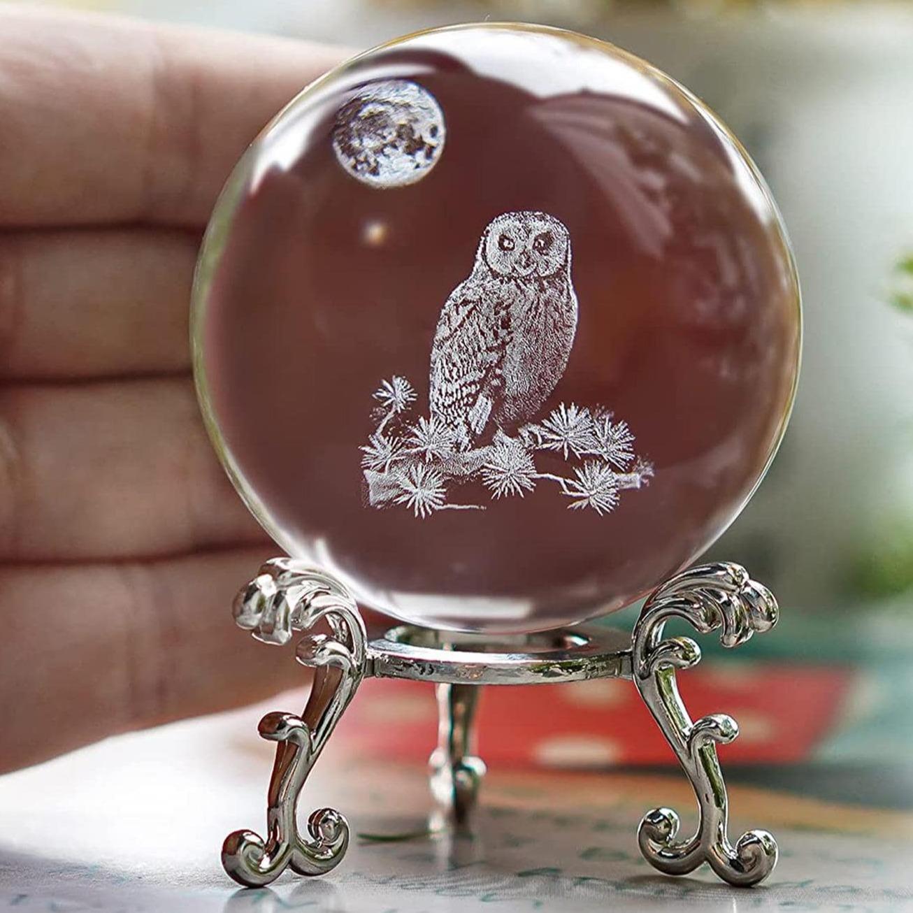 Owl Design Artificial Crystal Ball for Mean Girls Decorations, 1 Count Creative Decoration Craft, Desktop Ornaments for Home Decor, Summer Gifts for Friends