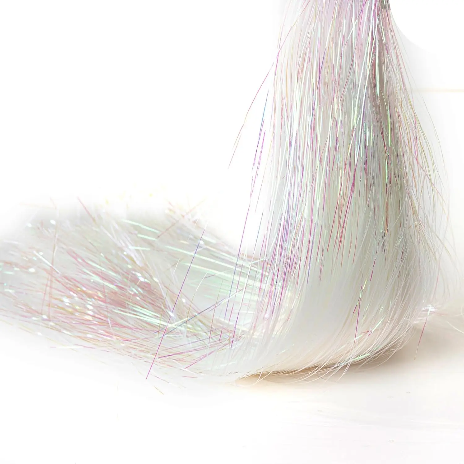 10000 Strands Christmas Tinsel Icicles Iridescent Tinsel Foil Fringe Icicles Christmas Tree Tinsel Decoration for Christmas Birthday Wedding Party  Decoration (White)