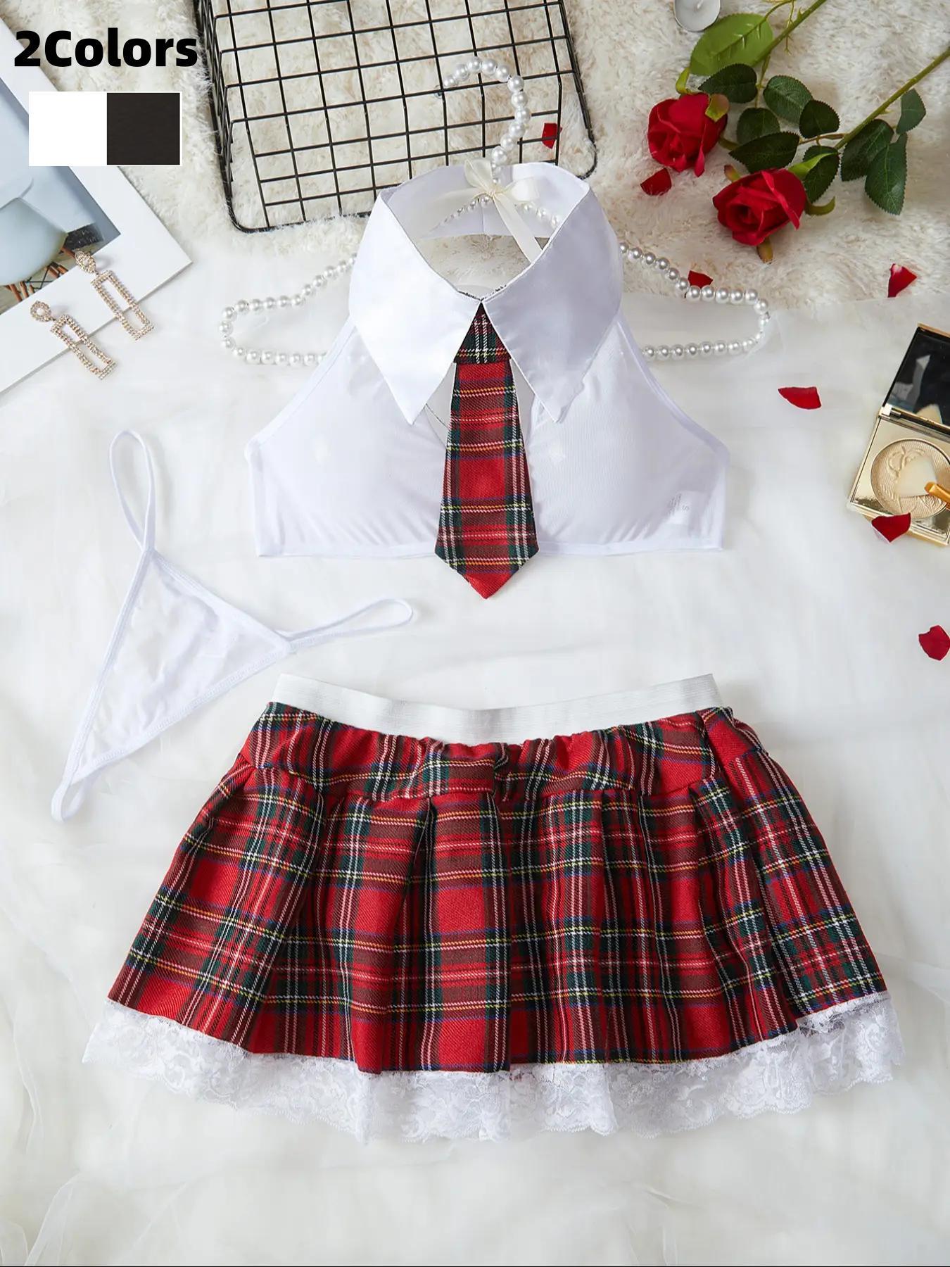 Romantic Valentine's Day Gift, Women's Elegant Bodycon Lingerie 3-Piece Set with Shirt Collar, Smooth Breathable Fabric, Sleeveless Design for All Seasons