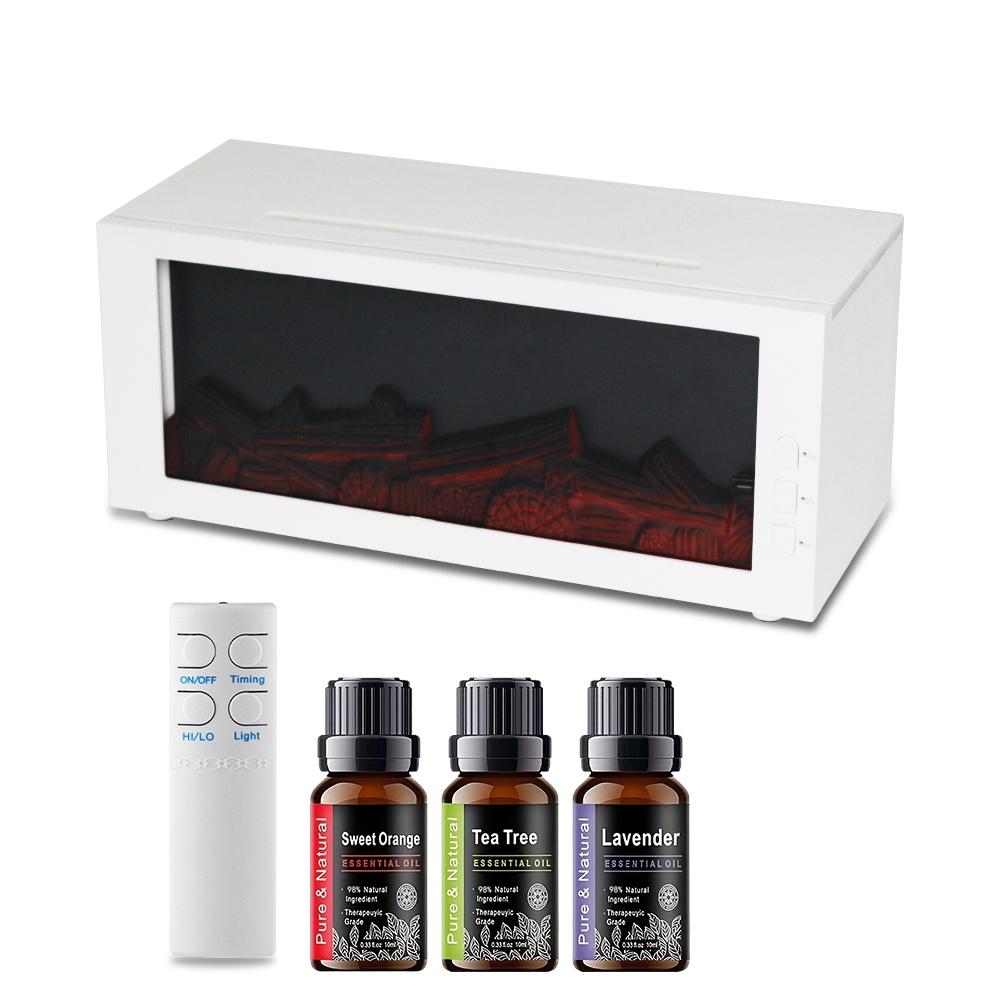 7-Color Changing Fireplace Aroma Diffuser 300ml Capacity with Remote, Timer, and Safe Auto-Off