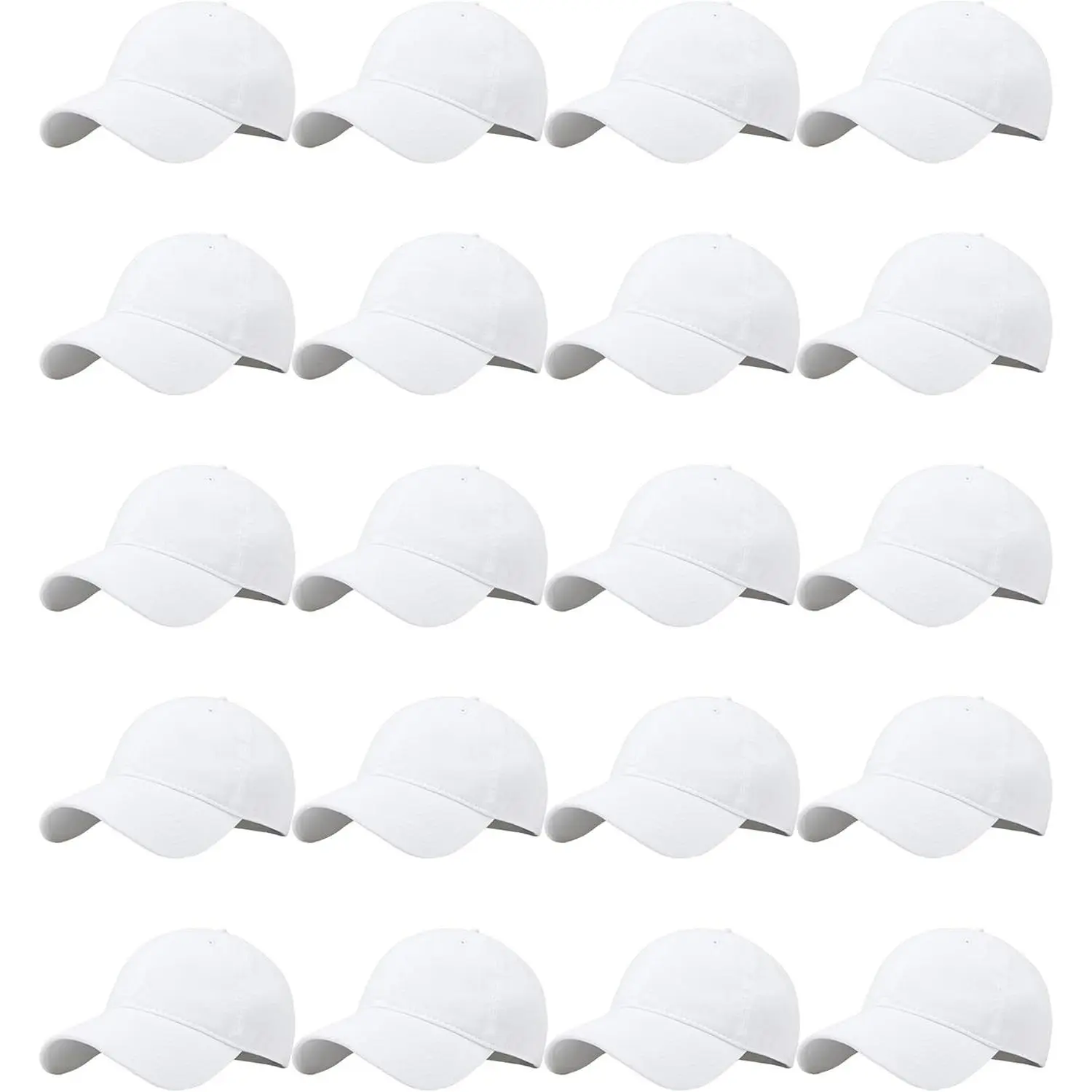 20 Pack Blank Adjustable Plain Baseball Trucker Hats Bulk Wholesale Caps for Men Women