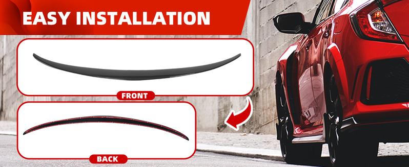 Rear Trunk Spoiler Lip Compatible with 2015-2021 Mercedes Benz C Class W205 C200 C300 Sedan Gloss Black Painted Tail Wing Duckbill Spoiler