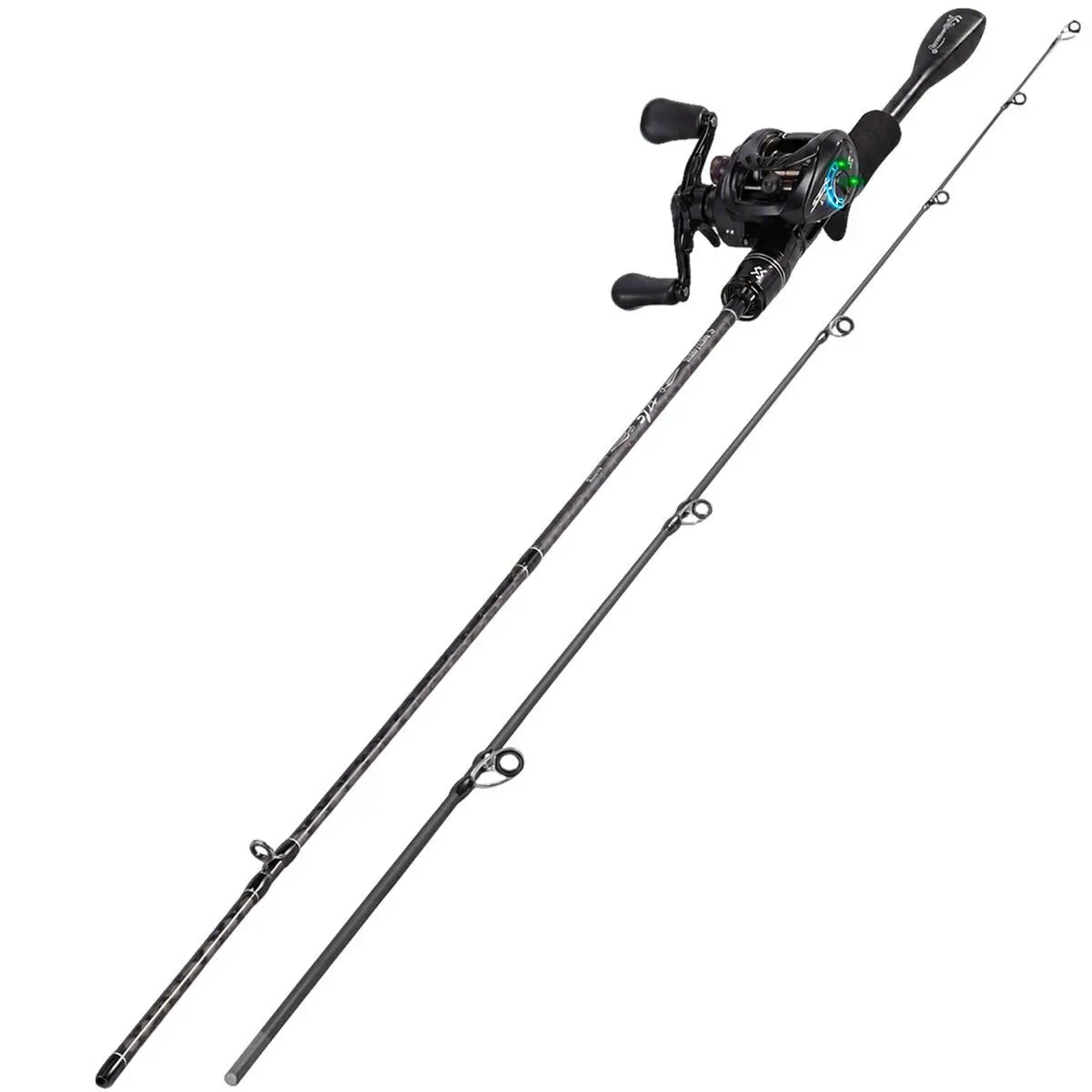Fishing Rod Combos 2 Pieces  M Power Travel Fishing Rod Pole with 4+1BB Baitcasting Fishing Reel  7.2:1 Gear Ratio DC Baitcaster Reel  for Freshwater Saltwater Fishing