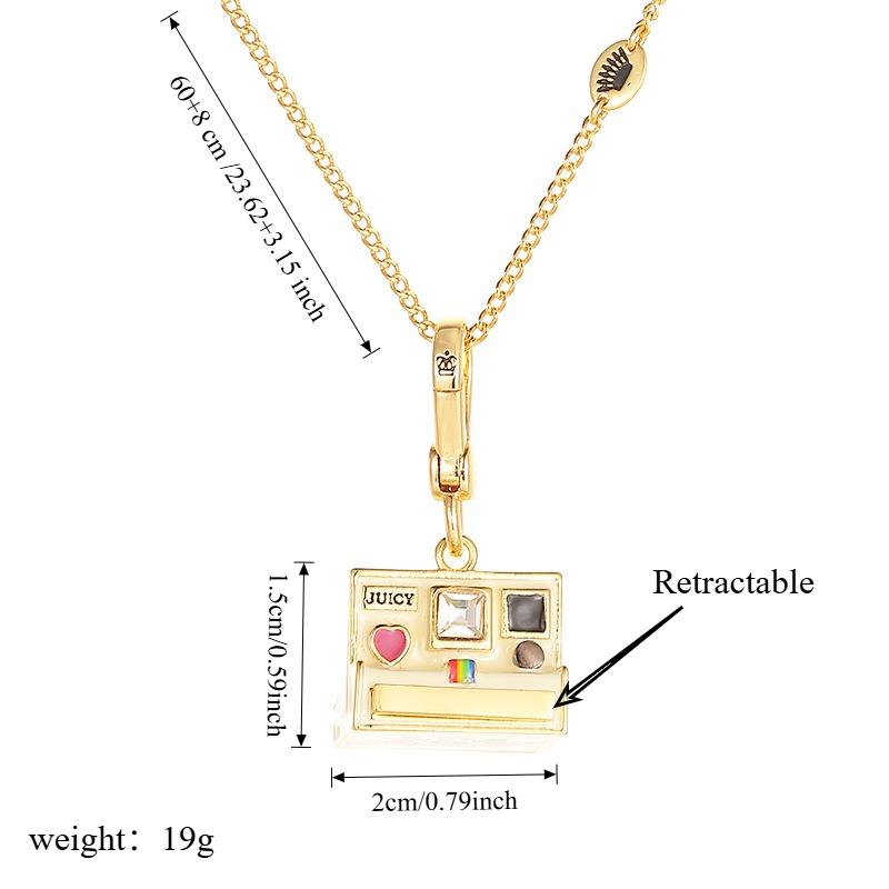 Retro Camera Pull-out Photo Locket, Interactive Instant Film Charm, Gold Tone Whimsical Pendant, DIY Multi-use Bag Charm & Necklace, Core Memories Gift