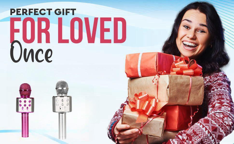 Karaoke Microphone for Kids & Adults  Bluetooth Singing Mic Echo Effect, Built-in Speaker Portable for Party Travel Gifts Wireless Karaoke Speaker golden external good quality premium set