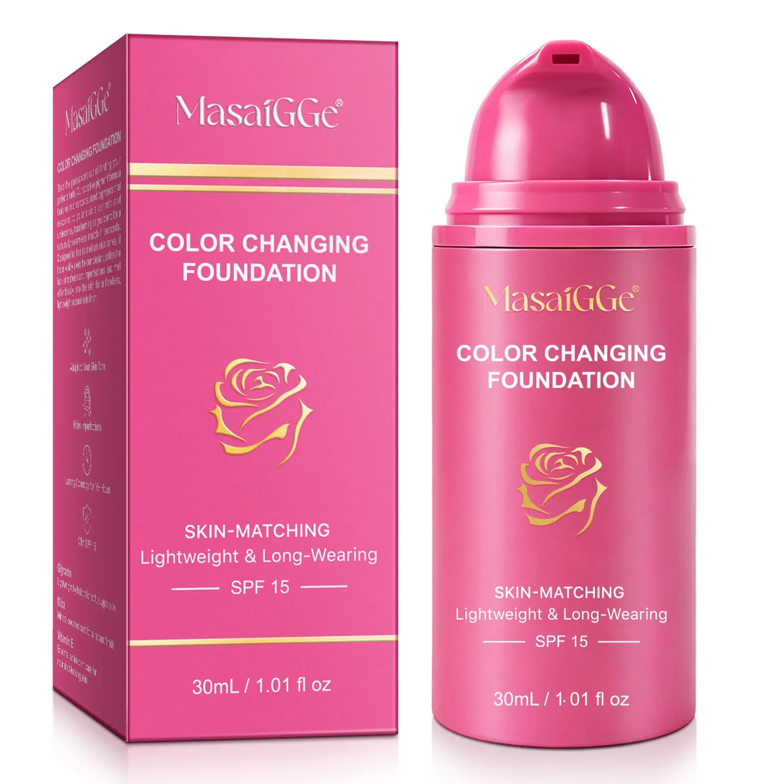 Color Temperature Adjustable Foundation Liquid (30g), Natural Finish, Long-Lasting Shine, Suitable for Fair Skin, Multi-Scene Makeup
