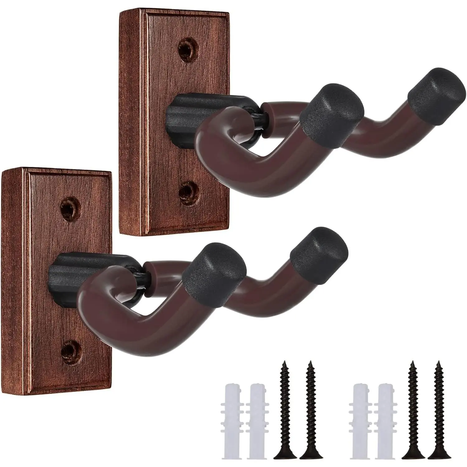 Guitar Wall Mount 2 Pack  Guitar Hanger for Safe Storage and Display Sturdy Wall Hanger for Acoustic Electric Guitar Bass Banjo Mandolin