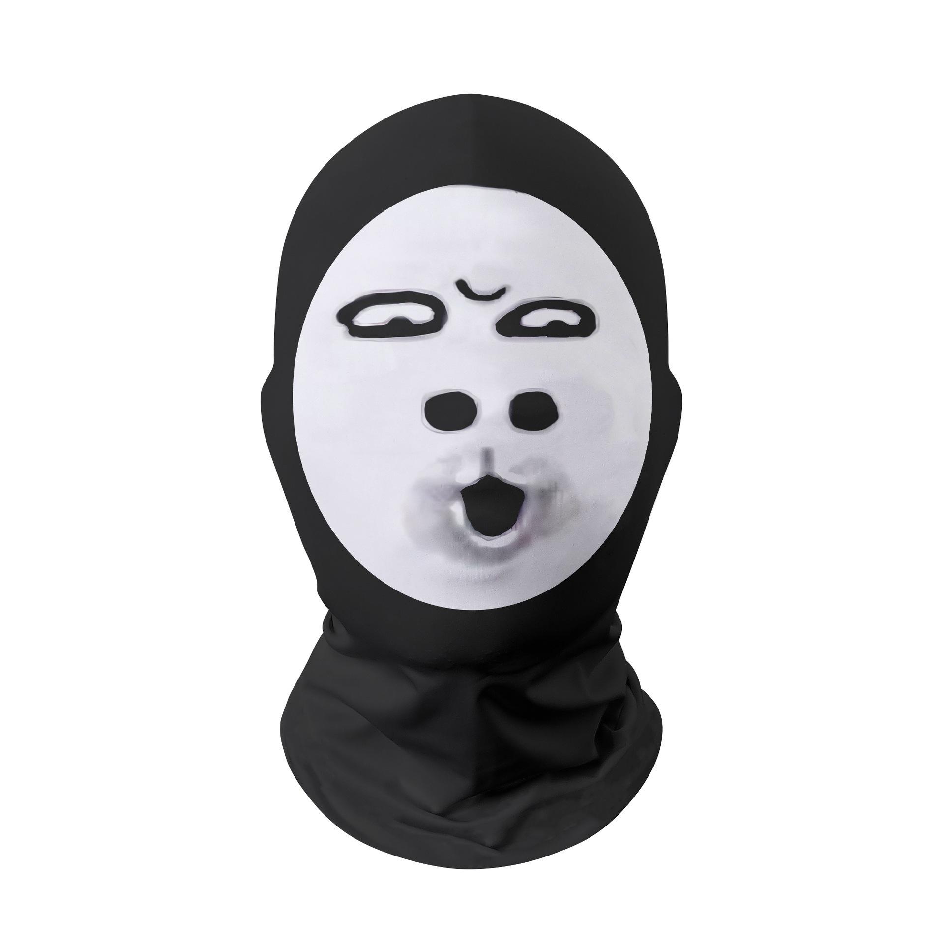 Popular funny hood mask tricky funny face big head dragon picture expression bag hood cycling mask breathable