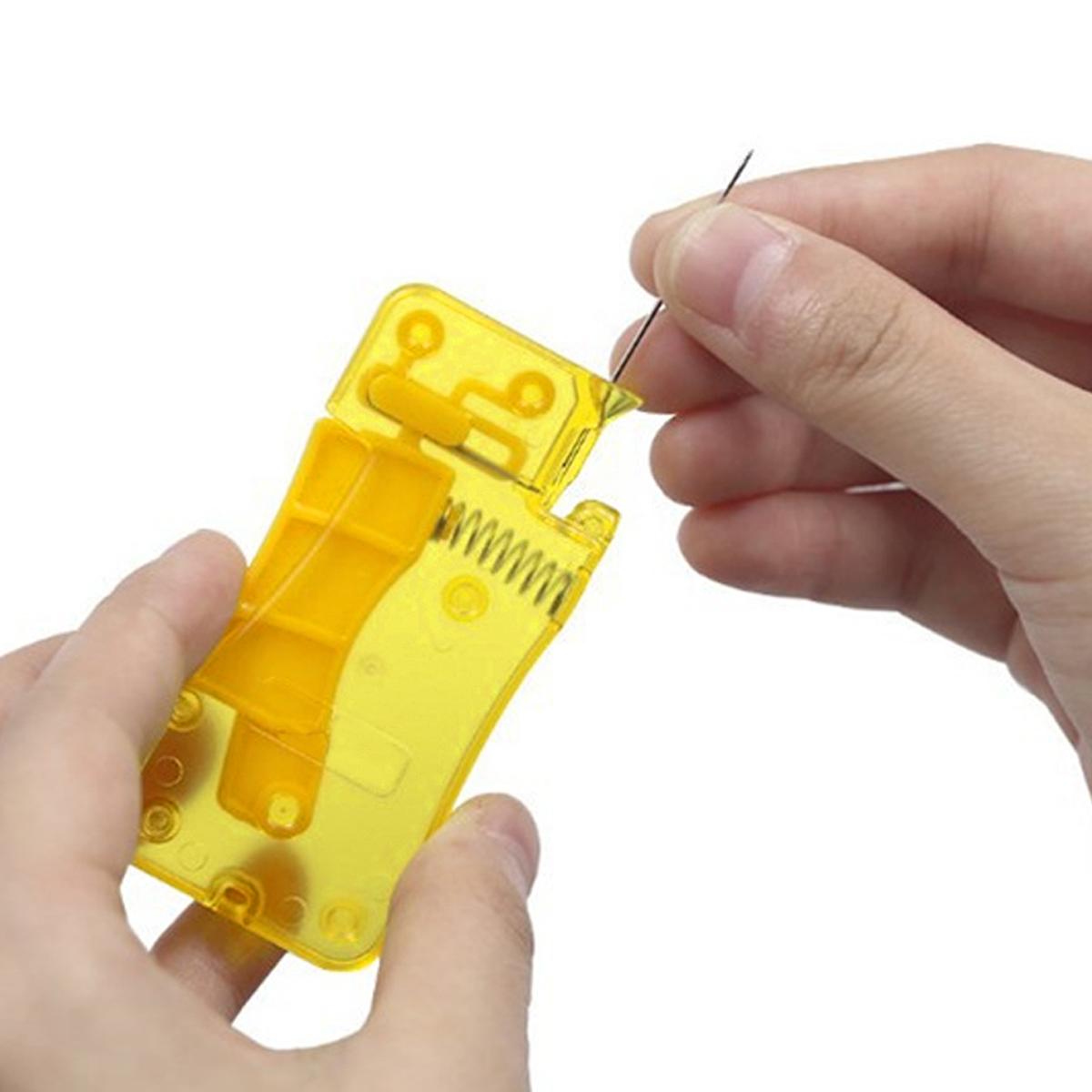Simple Spring Loaded Needle Threader, Automatic Sewing Tool for Elderly and Adult Users