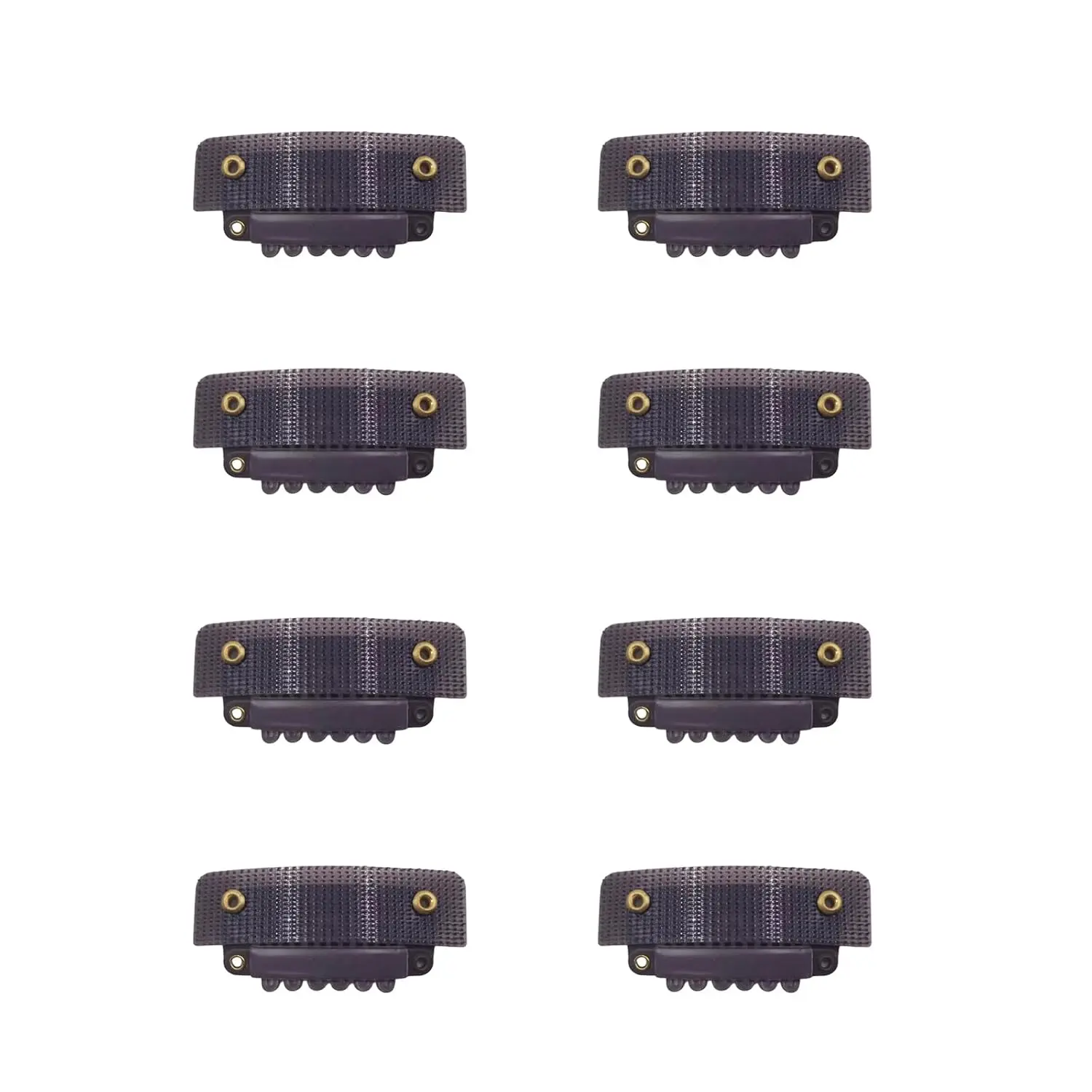 8 count 2-in-1 Self-Adhesive Hook-and-Loop Wig Clips – Peel-and-Stick Snap Hair Extension Clips for Wigs, Toupees & Hairpieces –  Use, No-Sew, ,Dark Brown