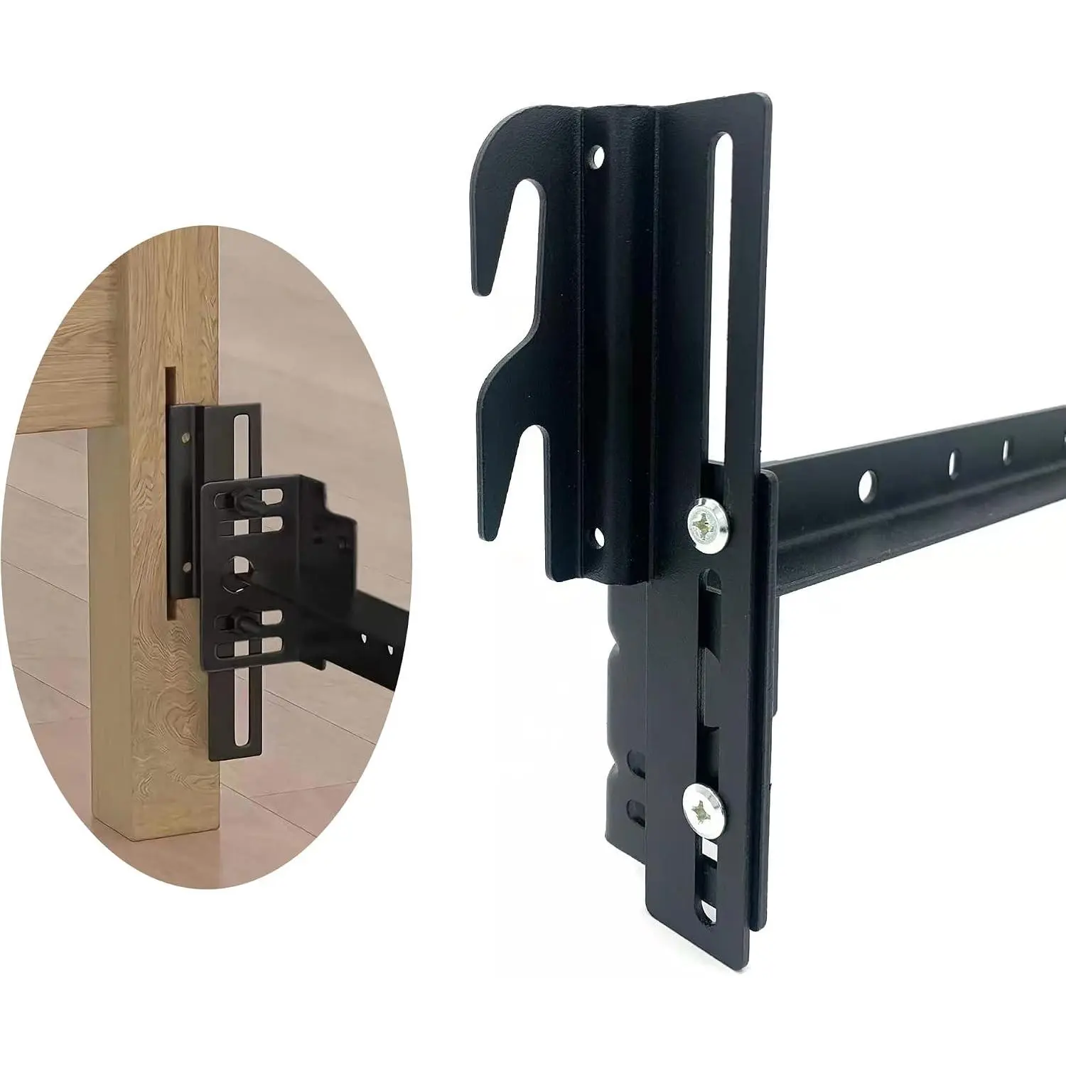 Headboard Adapter Brackets, Bed Frame Hooks, Headboard Brackets for Metal Bed Frame, Headboard Attachment Kit, 2Pcs Hook on Bed Frame, Headboard Connectors for Full to Queen