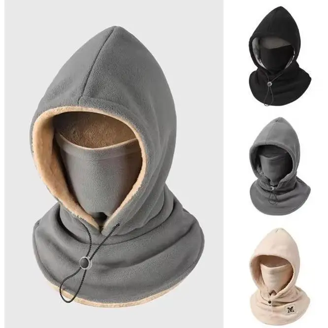 Unisex 1-Piece Windproof Knit Beanie and Scarf Set, Sports Hat for Outdoor Cycling & Hiking, Cold Proof, Fashion Winter Beanies Hat, Includes Scarf, One-Piece Set
