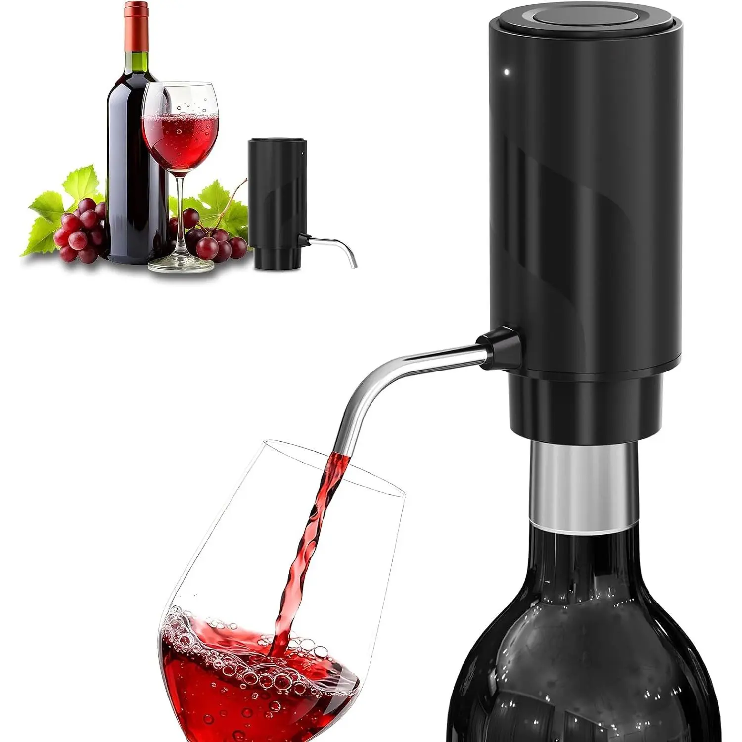 Electric Wine Aerator Decanter – Automatic Wine Dispenser & Pourer with Type-C Rechargeable Battery, Instant Aeration for Red & White Wine, Father's Day Gift for Wine Lovers