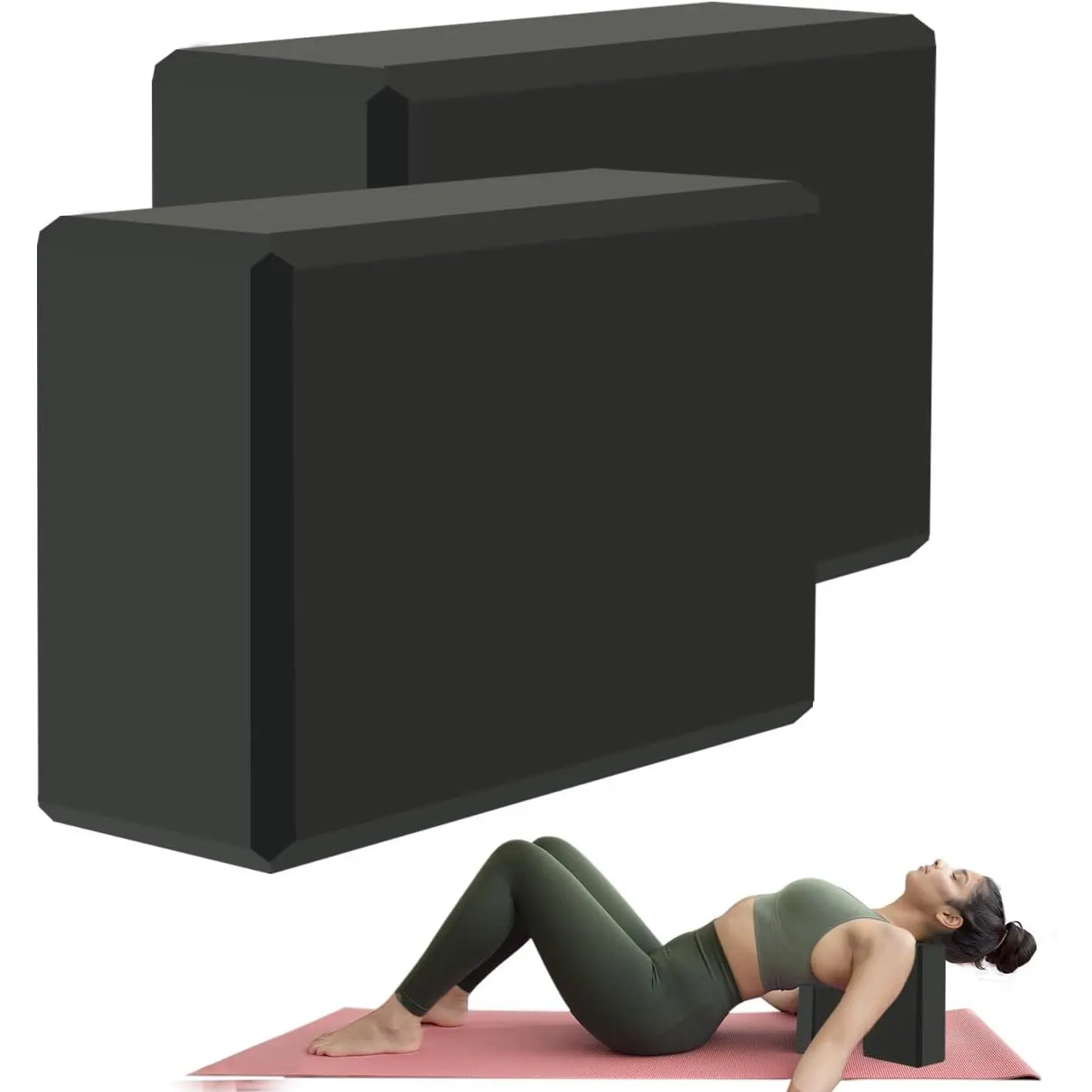 Yoga Block - Supportive Latex-Free Eva Foam - Soft Non-Slip Surface with Beveled Edges  Yoga, Pilates, Meditation - Yoga Accessories  Stability, Balance, Deepen Stretches