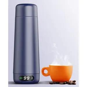 Dual Voltage Portable Electric Kettle 110V-220V-240V Smart Small Water Boiler 370ML for Tea & Coffee 316 Stainless Steel 6 Temperature Control LCD Display for Global Use