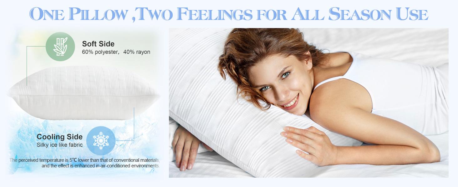 Cooling Pillows for Sleeping King Size Set of 2,Shredded Bed Pillow with Pillow Case-Sided,Loft King Pillow for Side & Back Sleeper-Medium Firm