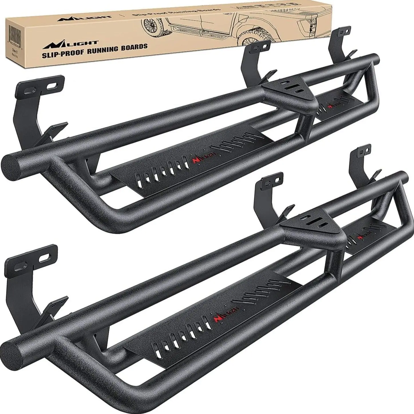 Nilight 2009 2010 2011 2012 2013 2014 2015 2016 2017 2018 Dodge RAM 1500; 2019 2020 2021 2022 2023 1500 Classic Quad Cab Running Boards Dual-Stage Textured Black Powder Coated Slip-Proof Side Step Nerf Bars
