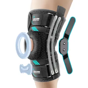 Hinged Knee with Dual Metal Side Stabilizers & Patella Support – Adjustable Open Patella Knee Support for Men and Women – Helps with ACL, MCL, Meniscus Issues – Breathable Design for Sports, Running, Workout (Medium)
