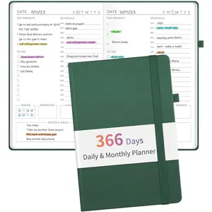 366 Days 2026 Planner,  Daily Weekly and Monthly Planner 2026 Academic Year, Durable Hardcover Agenda Planner for Work, School, , Start Anytime, A5(5.8'' x 8.3''),Dark Green